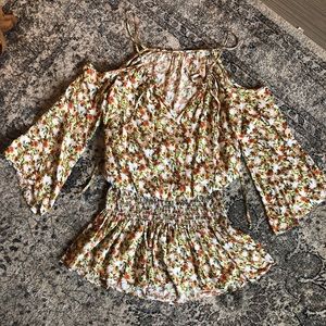 Free People Floral Cold Shoulder Boho Dress